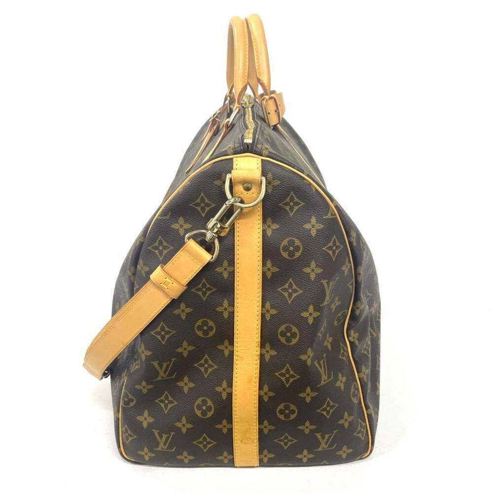 LOUIS VUITTON Brown Monogram Leather Keepall 60 Boston Bag - Picture 2 of 9
